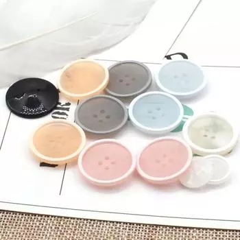 10 шт./пакет Красивые 4-дырочные пуговицы Круглые вогнутые смоляные пуговицы Юбка Блузка Швейные принадлежности 15mm оранжевый