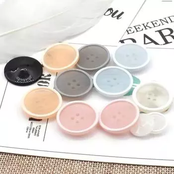 10 шт./пакет Красивые 4-дырочные пуговицы 15/20 мм круглые вогнутые смоляные пуговицы юбка блузка швейные принадлежности 15mm оранжевый