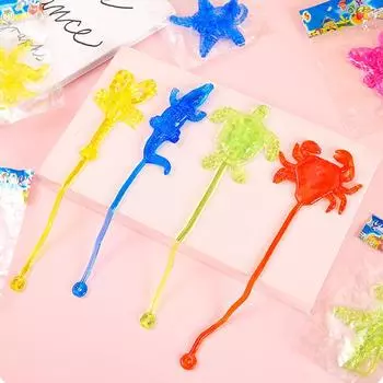 10 шт./пакет, милые океанские животные, липкие, растягивающиеся, липкие игрушки, детские подарки на день рождения, вечерние сувениры, подарки для гостей, школьные подарки, наполнитель