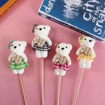 10 шт./пакет плюшевая кукла медведь плюшевые пенопластовые игрушки плюшевые животные мультфильм букет кукла дети/детские игрушки красный