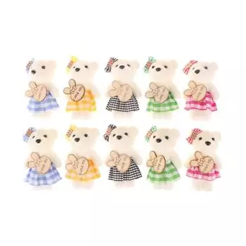 10 шт./пакет плюшевая кукла мини-медведь цветочный букет плюшевый животный мультяшный букет кукла девочка подарок на день рождения красный