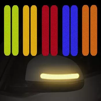 10 шт./пакет, предупреждающая ночная светоотражающая наклейка, наклейка на зеркало заднего вида для автомобиля, мотоцикла, шлема, наклейка с защитой от царапин 10PCS белый