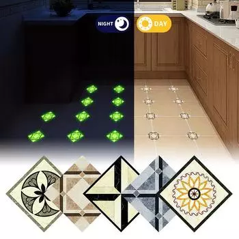 10 шт./пакет ПВХ наклейка на плитку для ванной комнаты украшение дома самоклеящиеся светящиеся в темноте настенные наклейки гостиная фрески водонепроницаемые