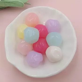10 шт./пакет с отверстием многогранник свободные бусины цвета макарон DIY имитация нефрита ювелирные аксессуары перламутровые ремесла модные акриловые бусины розовый