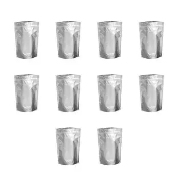 10 шт., пакет с застежкой-молнией, алюминиевая фольга, многоразовые стоячие майларовые пакеты, трехмерный мешочек для хранения, конфет, риса, выпечки