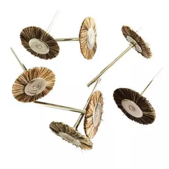 10 шт./пакет, щетки для полировки зубов, шерстяные колеса, ткань, хлопок, конский волос, полировщик зубов, низкая скорость, прямой наконечник 10 pcs Horse hair коричневый