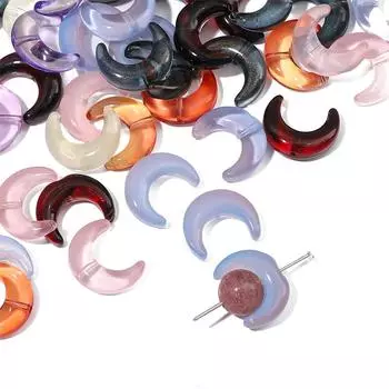 10 шт./пакет, стеклянные бусины с кристаллами Луны для ожерелья, браслета, аксессуары для изготовления ювелирных изделий своими руками жёлтый