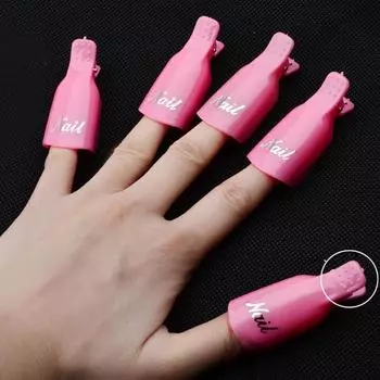 10 шт./пакет, зажим для снятия акрила с ногтей, для удаления УФ-светодиодного гель-лака, фиолетовые, розовые, маникюрные инструменты, принадлежности для профессионалов прозрачный