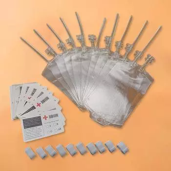 10 шт. пакетиков с энергетическим напитком Blood 350 мл, реквизит для вечеринки вампиров на Хэллоуин, идеально подходит для косплея и тематических мероприятий