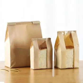 10 шт. пакеты для хлеба с прозрачным окном, пищевая бумага, герметичная, хорошая герметичность, устойчивая к разрыву, самозапечатывающаяся, маслостойкая, пакеты для упаковки закусок, кондитерских изделий S 10pcs