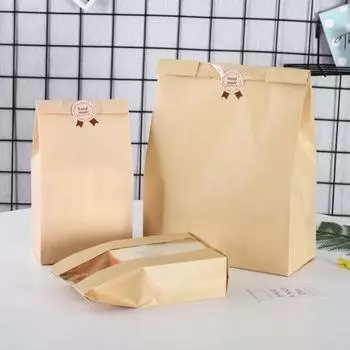 10 шт. пакеты для хлеба с прозрачным окном, пищевая бумага, герметичная, хорошая герметичность, устойчивая к разрыву, самозапечатывающаяся, маслостойкая, пакеты для упаковки закусок, кондитерских изделий S 10 pcs