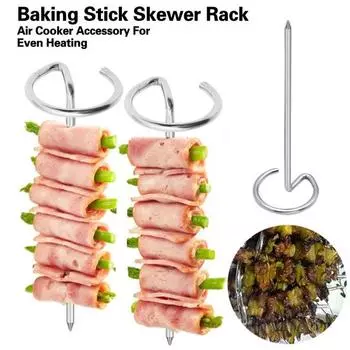 10 шт. палочки для барбекю, вертикальный шампур, гриль, равномерно приготовленные с подставкой, палочка из нержавеющей стали для гриля, стейк, курица, рыба