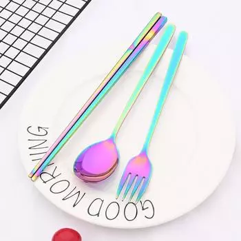 10 шт. палочки для еды нож вилка ложка столовые приборы набор столовых приборов черный золотой роскошный столовый прибор из нержавеющей стали 304 корейский набор столовых приборов серебряный