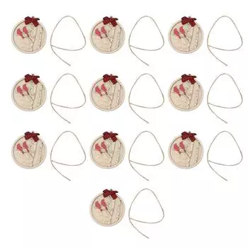 10 шт., памятное украшение ручной работы, деревянное украшение в виде красного кардинала, подвесное мемориальное рождественское украшение