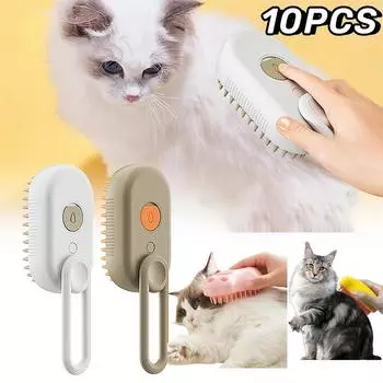 10 шт. паровая щетка для кошек и собак, электрический спрей для распыления воды, расческа для котят и домашних животных, мягкая силиконовая щетка для депиляции, щетка для купания кошек, расческа для ухода