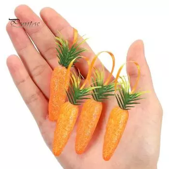 10 шт. пасхальные подвески-морковки, блестящие пенопластовые подвесные многоразовые пасхальные украшения для вечеринки, реквизит для фотосессии, искусственная морковь Large 10 pcs