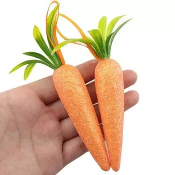 10 шт. пасхальные подвески-морковки, блестящие пенопластовые подвесные многоразовые пасхальные украшения для вечеринки, реквизит для фотосессии, искусственная морковь Large