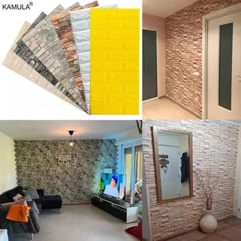 10 шт. пенопластовые 3D-наклейки на стену, самоклеящиеся обои в виде кирпичных панелей, домашний декор, гостиная, спальня, украшение для ванной комнаты, наклейка 10pcs(35X77cm)