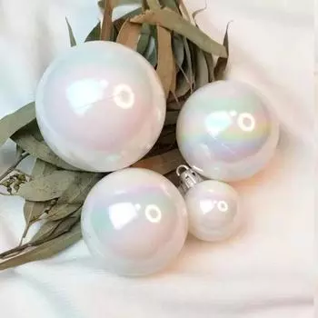 10 шт. переливающихся рождественских шаров, небьющиеся шары, подвесные украшения, многоразовые елочные украшения для поделок, дня рождения, свадьбы, декора S