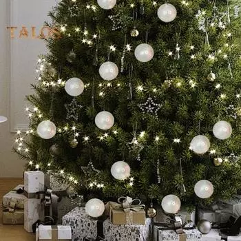 10 шт. переливающихся рождественских шаров, небьющиеся шары, подвесные украшения, многоразовые елочные украшения для поделок, дня рождения, свадьбы, декора S