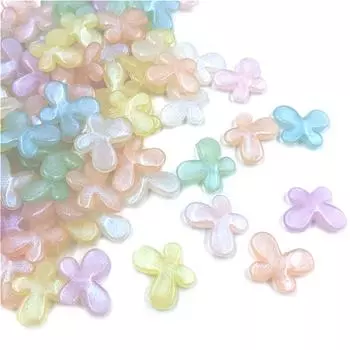 10 шт. перламутровые цветные бабочки свободные бусины модные изысканные подвески DIY ювелирные аксессуары оранжевый