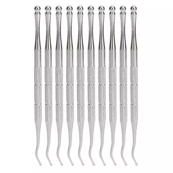 10 шт. пилки для вросших ногтей с изогнутым наконечником из нержавеющей стали для удаления грязи с вросших ногтей