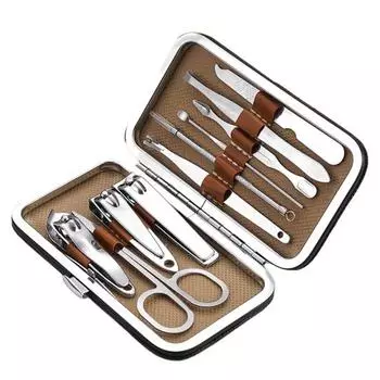 10 шт., пилочка для стрижки ногтей из нержавеющей стали, ножницы, инструменты для маникюра и педикюра