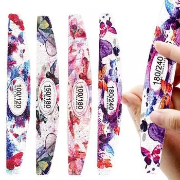 10 шт. пилочки для лака для ногтей с обеих сторон полированные с принтом полумесяца DIY оборудование для шлифовки ногтей маникюрные пилочки для маникюрши зелёный