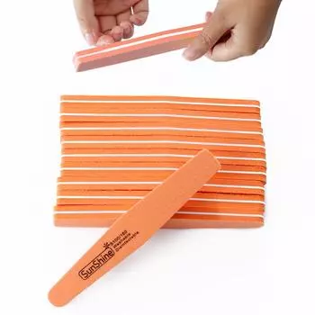 10 шт., пилочки для ногтей, лаймовые, 100/180, набор буферов для триммера, двухсторонняя оранжевая шлифовальная пилка, инструмент для ногтей оранжевый