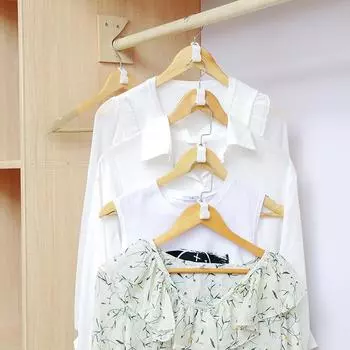 10 шт. пластиковая белая вешалка, соединительный крючок, утолщенный шкаф, экономия места 10-PCS белый