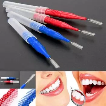 10 шт., пластиковая межзубная щетка для чистки зубов