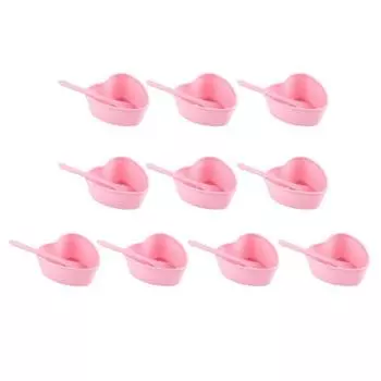 10 шт. Пластиковая миска для смешивания масок для лица с лопаткой Женская DIY Глина для лица Сердце Любви Миска для перемешивания Профессиональная Домашний Салон Красоты Уход за кожей Миска для смешивания 10 pcs