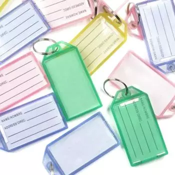 10 шт. пластиковая прозрачная раскладушка для ключей, классификационная этикетка