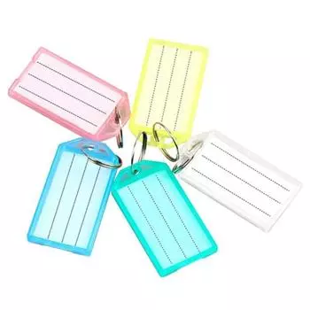 10 шт. пластиковая прозрачная раскладушка для ключей, классификационная этикетка 5. 7*3cm разноцветный