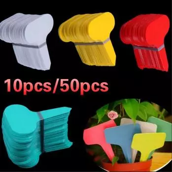 10 шт. пластиковая Т-образная садовая бирка для растений, цветочная этикетка для детской, толстая бирка для растений, украшение сада 10pcs белый