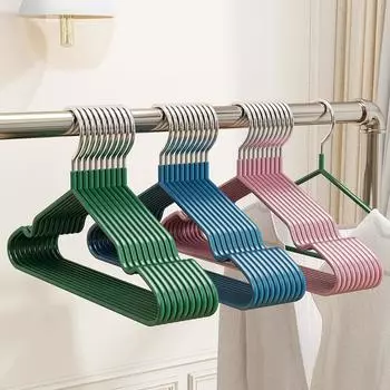 10 шт. Пластиковая вешалка с покрытием, утолщенная вешалка, бесшовная поддержка для взрослых, детская вешалка, нескользящая, для домашнего использования