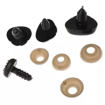 10шт Diy Пластиковые черные носы для медведя Игрушки A