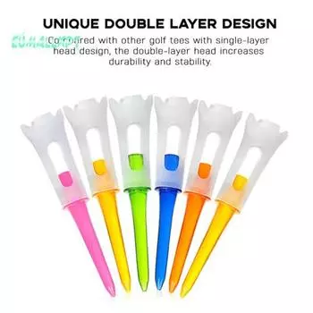 10 шт. пластиковые футболки для гольфа — конструкция с четырьмя головками, профессиональные сервировочные штифты с уменьшенным трением, 83 мм, разноцветные, короткие футболки 10 pcs