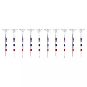 10 шт. пластиковые футболки для гольфа небьющиеся длинные 3-1/4 дюйма футболки для гольфа оптом прозрачные США американский флаг аксессуары для гольфа подарки для мужчин 10Pcs