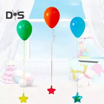 10 шт. Пластиковые грузила для воздушных шаров, разноцветные звездные блоки, грузила для воздушных шаров из алюминиевой фольги, товары для свадебной вечеринки в День святого Валентина 10pcs