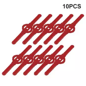 10 шт. пластиковые лезвия для газонокосилки, сменная головка триммера для травы, садовый резак красный