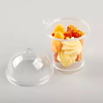 10 шт. Пластиковые мини-чашки для кофе, прозрачные чашки для мусса, чашки для мороженого, украшения, подвески, блюдо Holes чистый