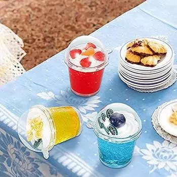 10 шт. Пластиковые мини-чашки для кофе, прозрачные чашки для мусса, чашки для мороженого, украшения, подвески, блюдо Holes чистый