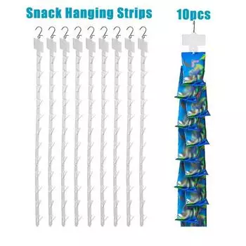 10 шт. пластиковые подвесные полоски для закусок, универсальные складные вешалки для витрины для круглосуточных магазинов, вешалки для еды 10PCS