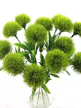 10 шт. Пластиковые растения, искусственный цветок, букет одуванчиков, искусственные цветы для внутреннего и наружного украшения, домашний свадебный декор светло-зеленый