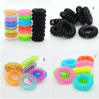 10 шт. пластиковые резинки для волос спиральные резинки для волос без складок катушка резинка для волос хвост A