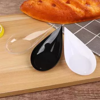 10 шт. пластиковые тарелки для закусок, десертные чашки, миска, тарелка в форме ложки, посуда белый