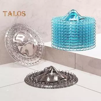 10 шт. Пластиковые заглушки для волос в сливном отверстии для пола, сетчатые крышки, простая установка, средство для домашнего обслуживания чёрный