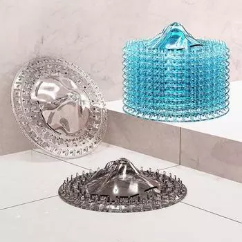 10 шт. Пластиковые заглушки для волос в сливном отверстии для пола, сетчатые крышки, простая установка, средство для домашнего обслуживания чёрный