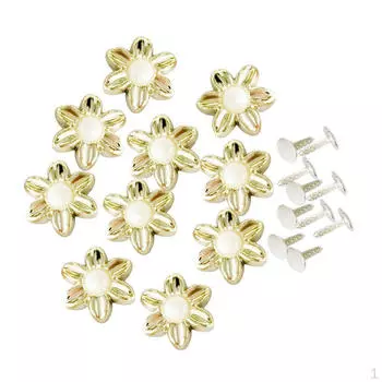 10 шт. пластиковые заклепки и заклепки с цветами для одежды, сумки, шляпы, декор, 19 мм, золото